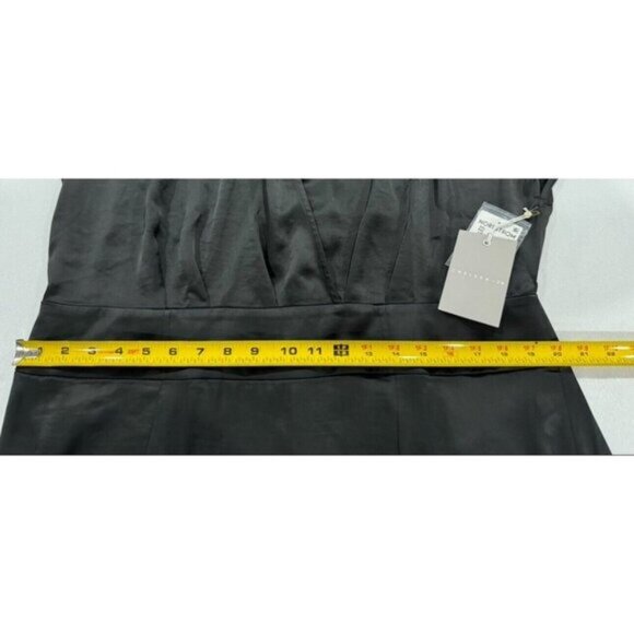 Chelsea 28 Black Wrap Midi Dress XXL Satin Short Sleeve Keyhole Back - Picture 10 of 10